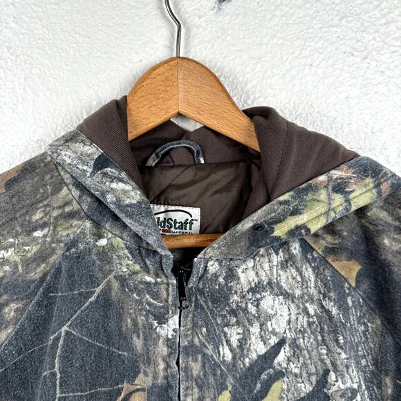 Vintage Field Staff Jacket Large Mossy Oak Camo Zip Up Insulated Bomber Hunting - Picture 2 of 6